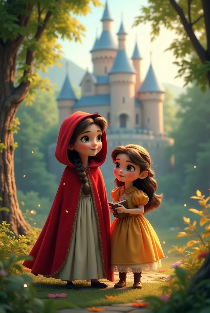 Thus, Little Red Riding Hood not only had a new friend in Belle, but also a new home in the magical castle.Juntas, they continued their adventures in the forest and always remembered the power of friendship and courage. And so they lived happily ever after.!