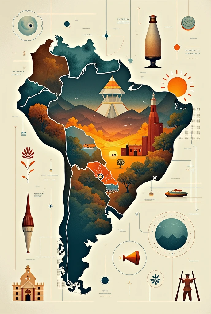 Create an image for the cover of a slide of the map of the northeast highlighting Piauí 