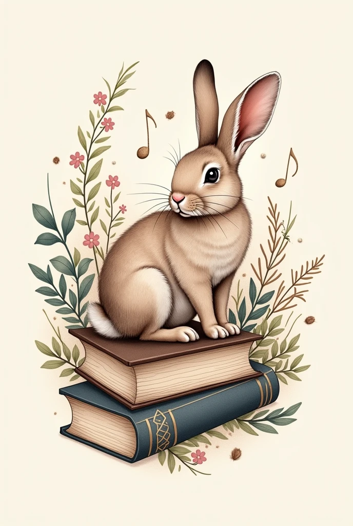 Rabbit tattoo, textbooks, Music & Nature
