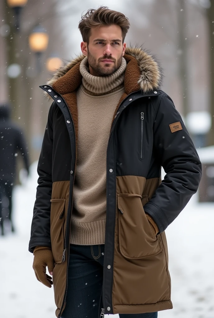 Beige long sleeve outfit combination for winter season for a 1m tall man.75 and I weigh 82kg, I am 3. Combine more than one color and add a jacket.