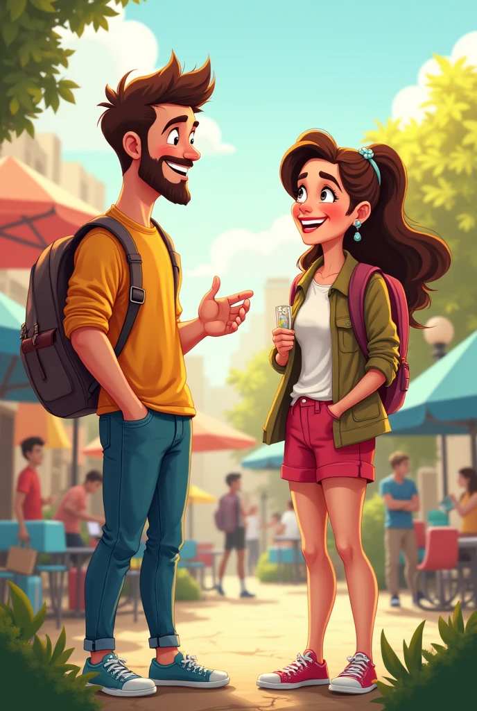 Healthy male can talk friend boy Cartoon photo