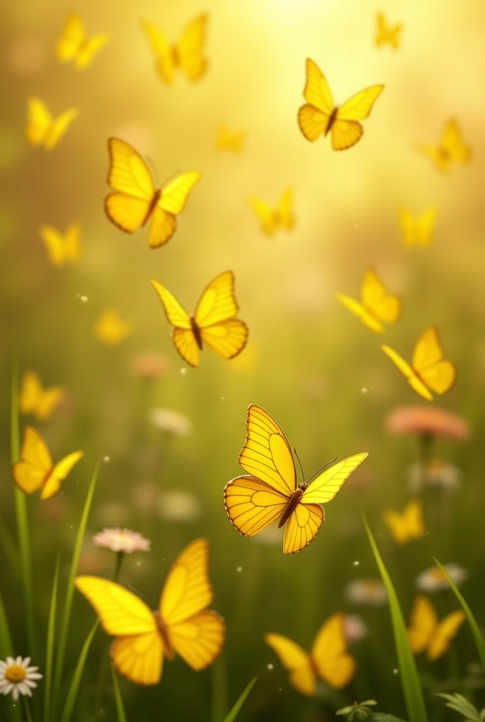 yellow butterflies background