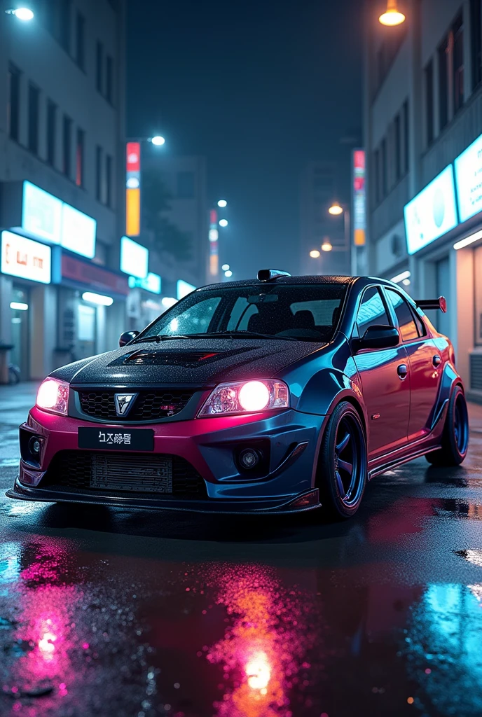 create a dacia logan sedan 2008 in style "JDM"