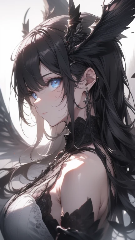 ((8k resolution))、((Highest quality))、((masterpiece))、((Very detailed))((((dramatic))), (((Rough feeling))), (((intense))), wings,havenly demon immortal 