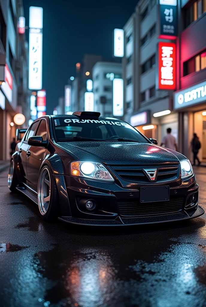 create a dacia logan sedan 2008 in style "jdm" like the vehicle from the side