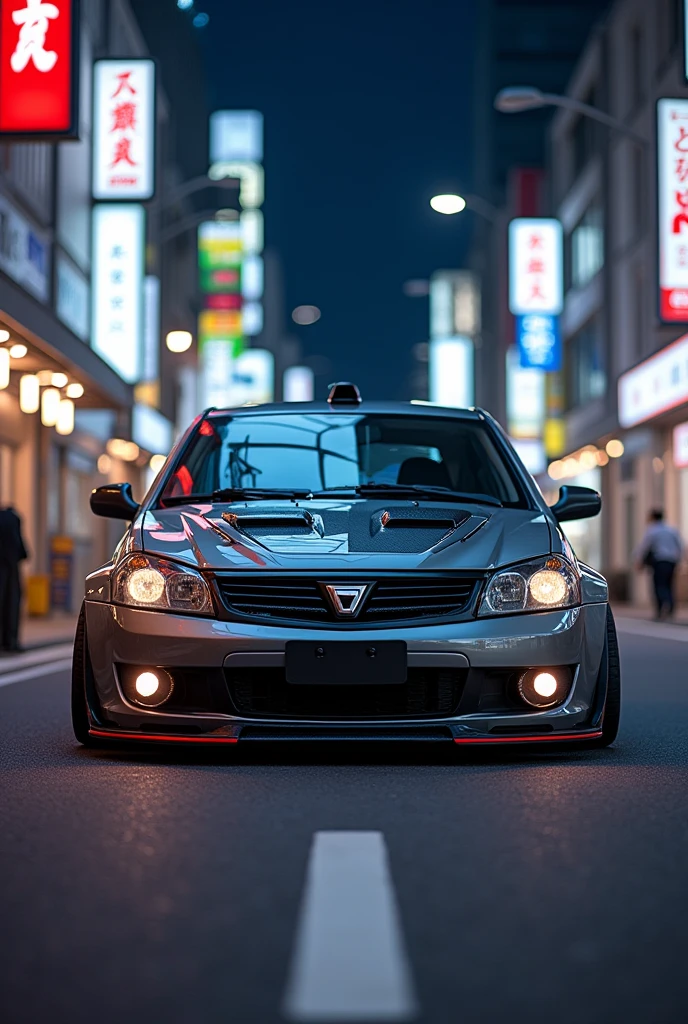 create a dacia logan sedan 2008 in style "jdm" like the vehicle from the side