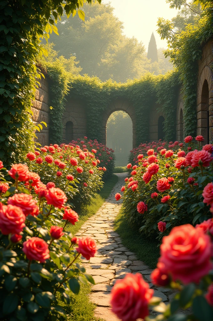 Garden with roses 