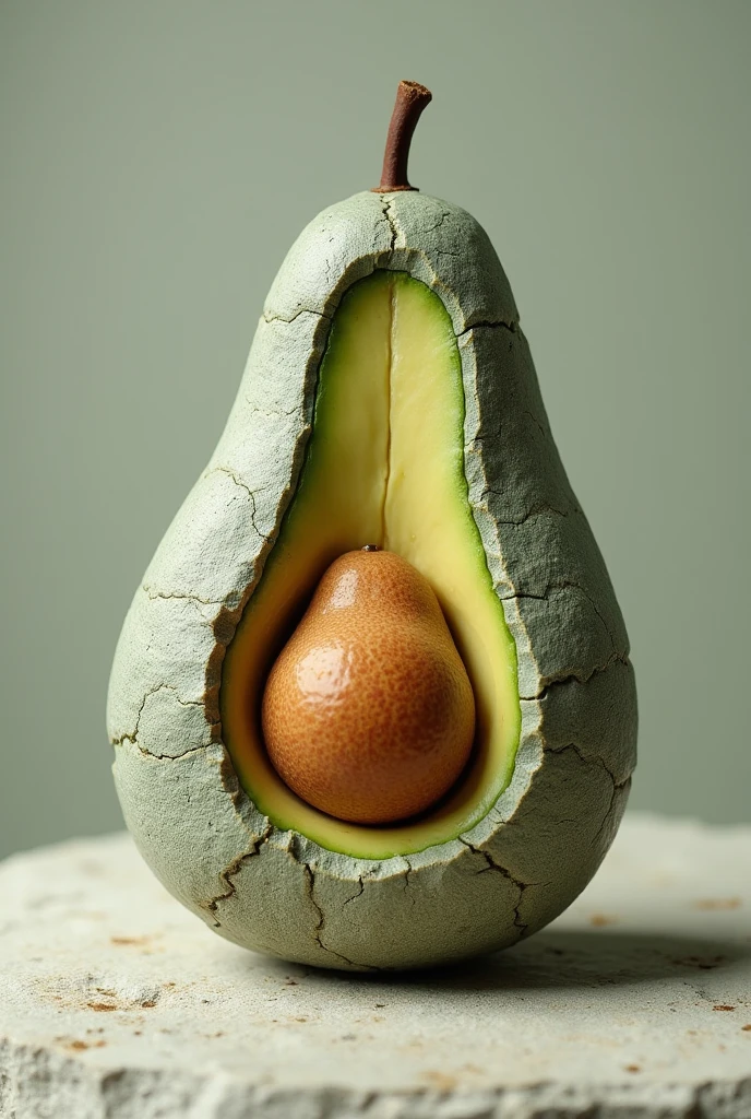 A fusion with an avocado and a stone