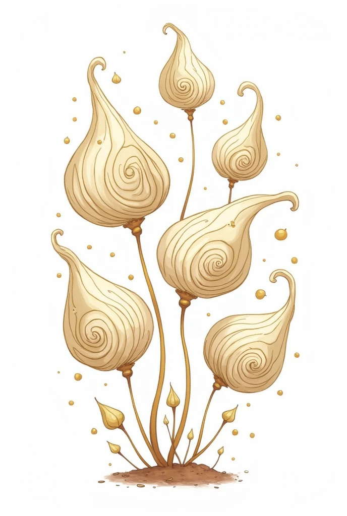 magic seeds. fancy. white background. drawing style, filled line art, 2d.
