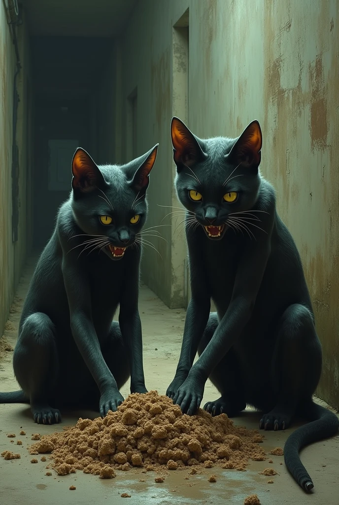 Cat women eating poop