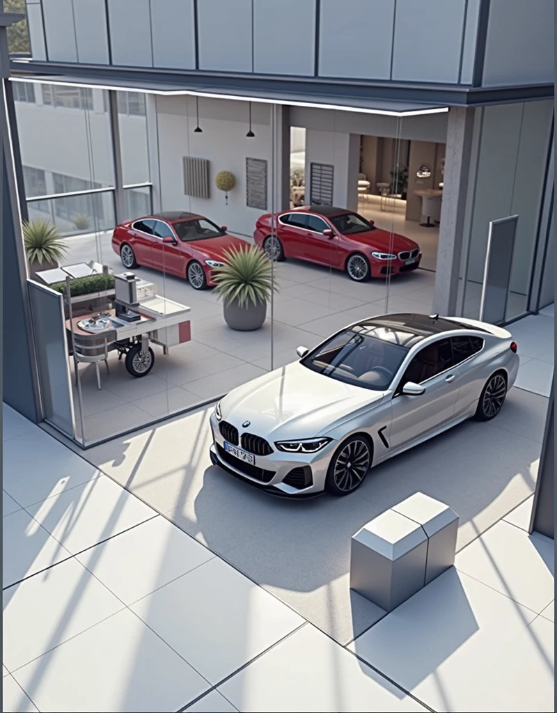 Change bg car showroom and remove motorcycle added BMW