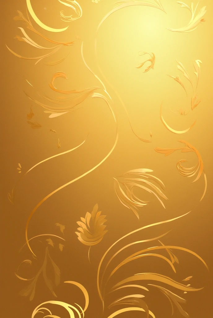 High quality golden abstract background with rich and complex texture. Organic pattern design evoking stylized leaves and floral motifs, subtly integrated into the background. Embossed or beveled effect that creates visual depth. Fluid curved lines and interlocking shapes with variations in intensity to add dimension. Dominant golden hue with subtle variations that enhance the perception of depth and movement. Luxurious and elegant appearance, similar to a luxury wallpaper or decorative panel. Texture that combines smooth areas with intricate details, creating a rich and sophisticated visual effect.