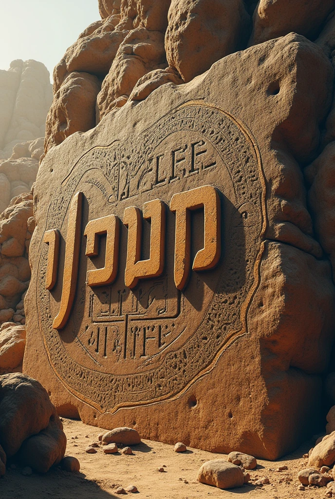 THE WORD YEHSHUA in Spanish CARVED IN ROCK WITH ANCIENT DESIGNS