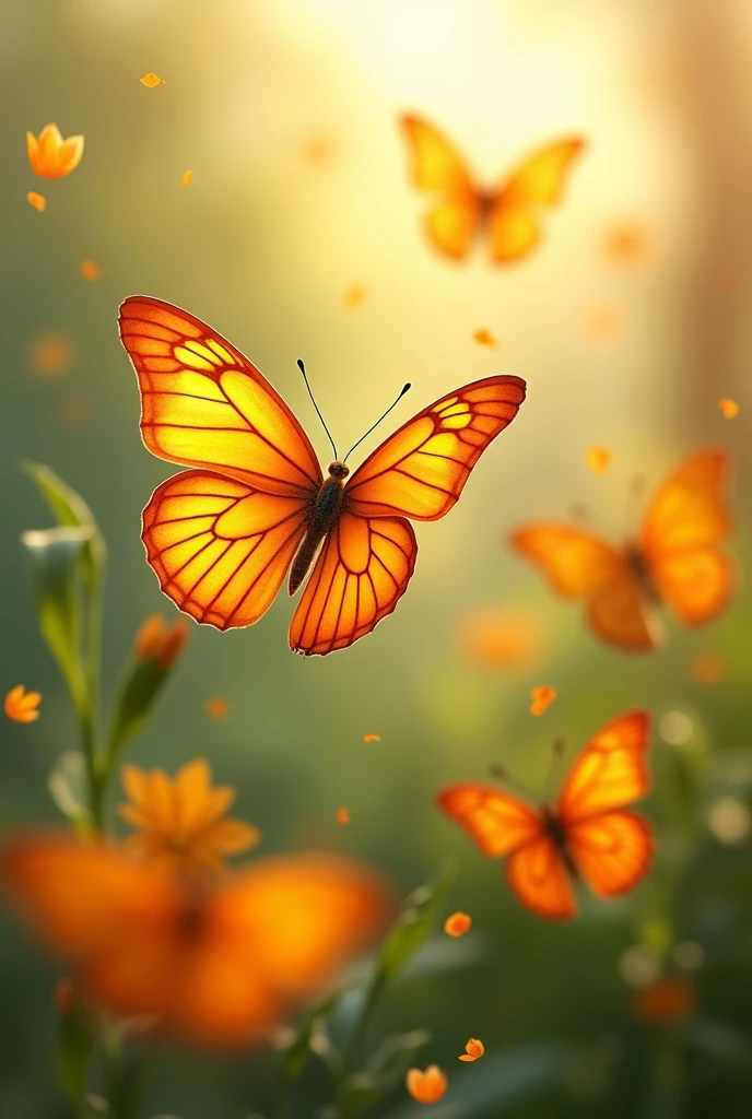 orange butterflies png