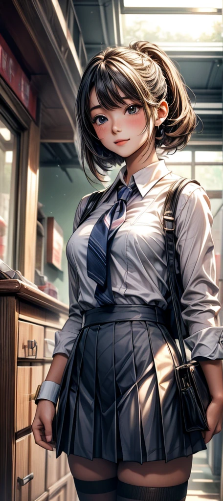 2 girls,Roromiya,Ririchiyo,School uniform,Ascot, Masterpiece, best quality