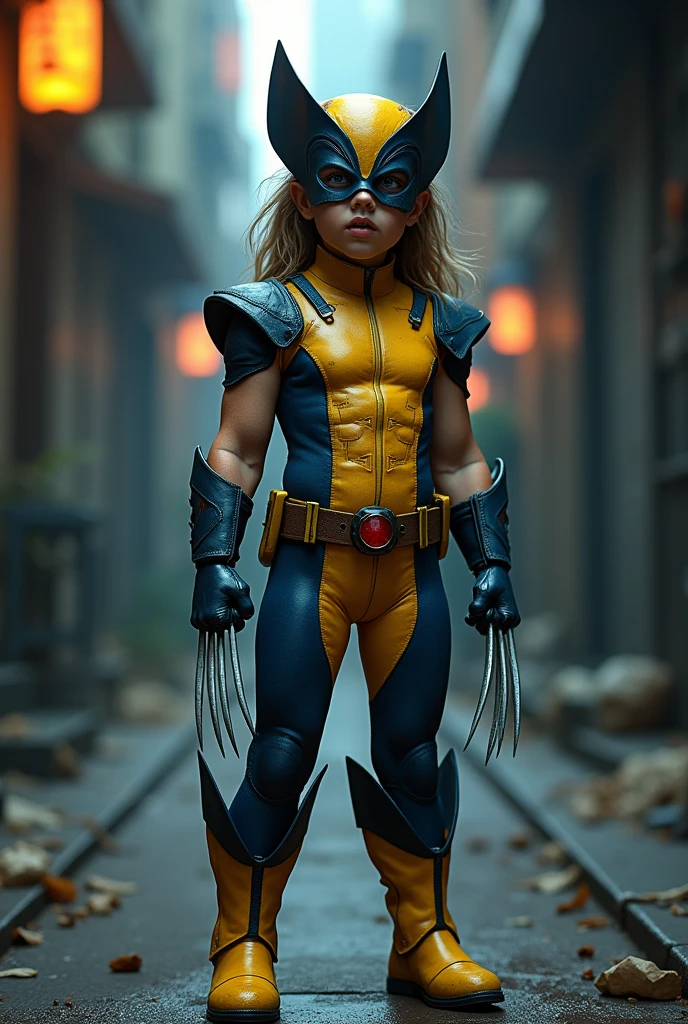 A girl in a Wolverine costume