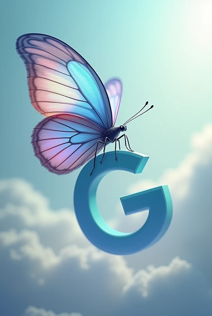 Butterfly holding the letter G