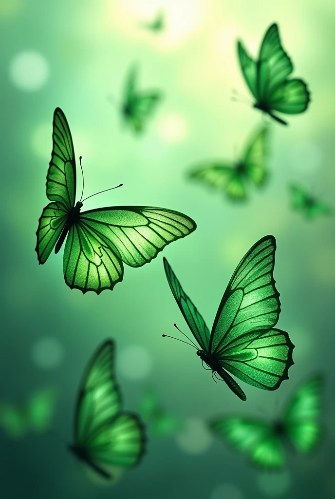 green butterflies png
