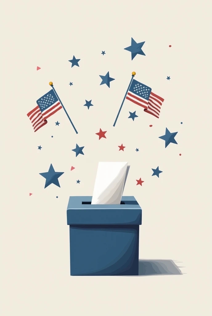 Create a high-quality graphic. Use Slate Blue and Ivory for clean, modern visuals related to voting and leadership, such as abstract ballot boxes or subtle patriotic elements. Ensure the design is polished and impactful.