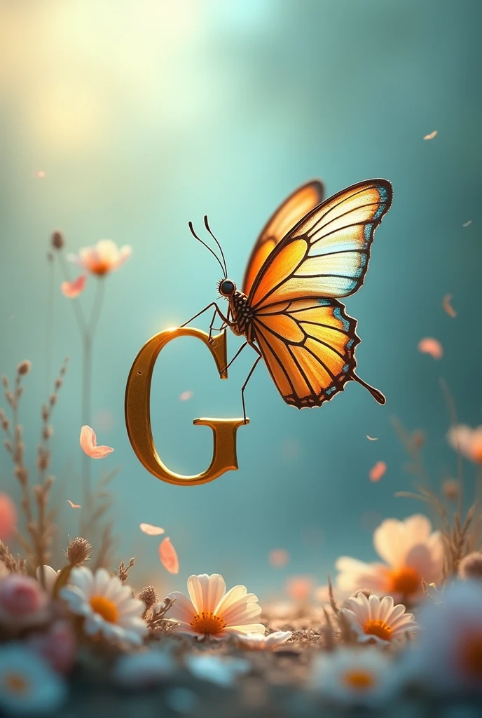 Butterfly holding the letter G another idea