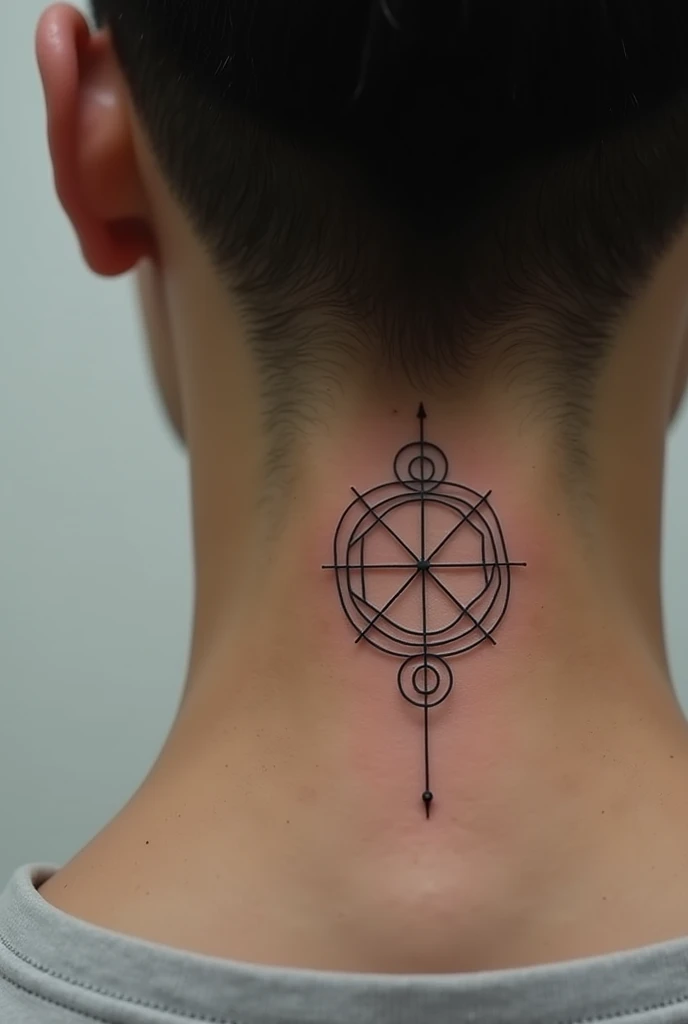 tattoo for the NECK of a MAN that relates intelligence to electricity, pure FINE lines, more minimalist 
 

