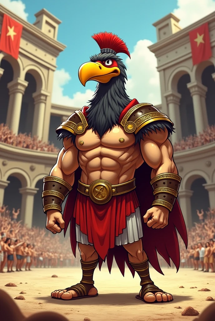 condorito (Chilean cartoonish comic) gladiator version
