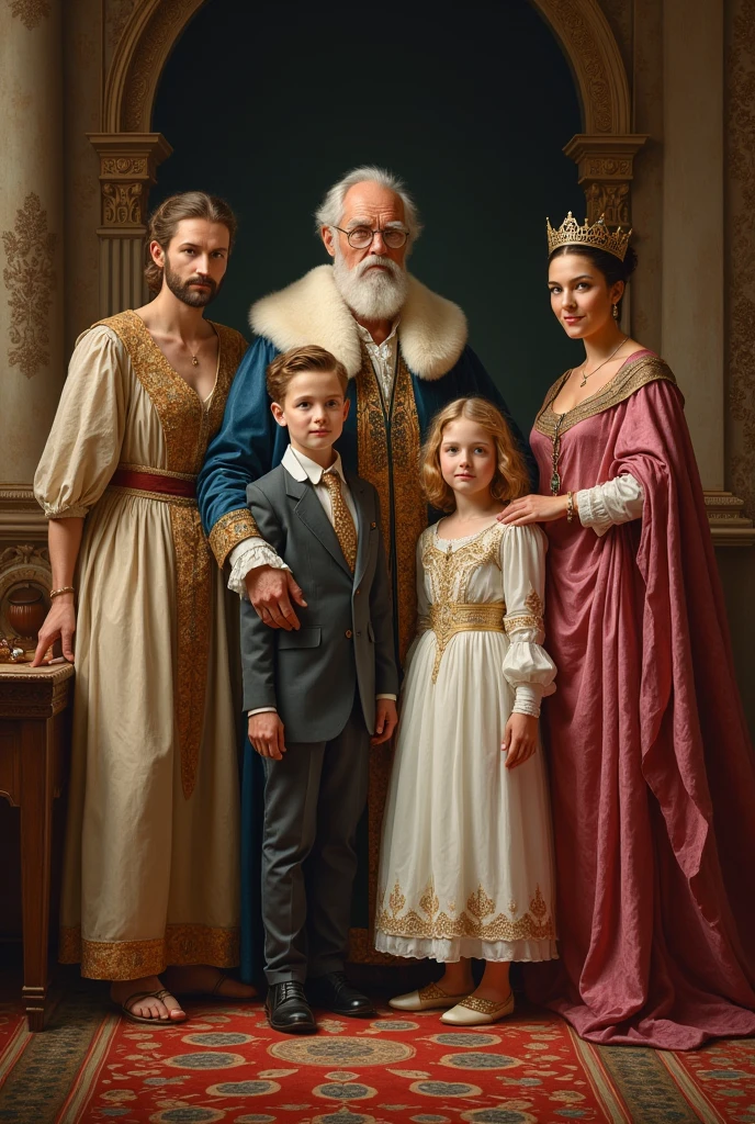 Royal family made up of children, parents and grandparents