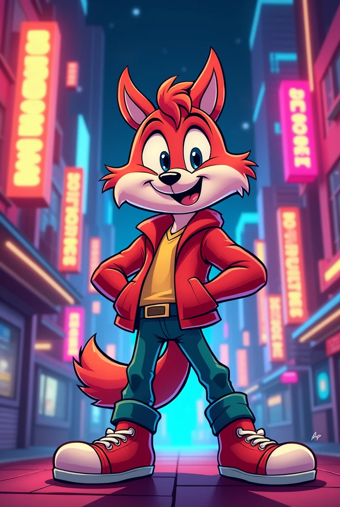 Make me a cartoon character from the 80s