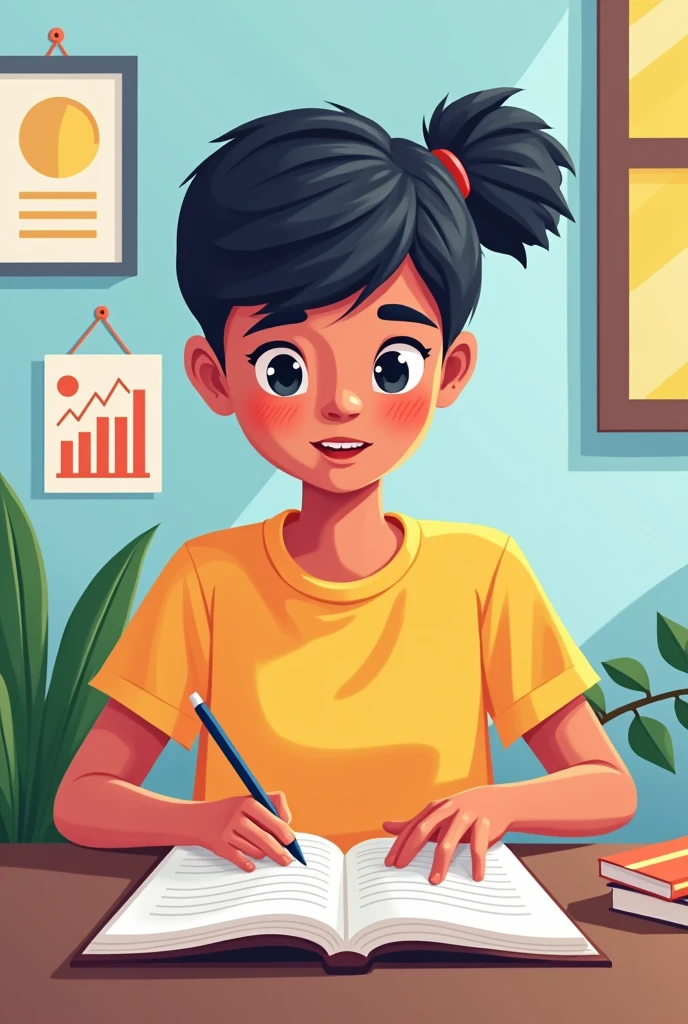I am looking for an illustration of A PERSON READING A MANUAL A drawing style: Modern and vector, with smooth, clean lines, and vibrant colors. Cartoonish but realistic. Color: Using a palette of bright and contrasting colors that are pleasant and eye-catching. FORMAT: Illustrations arranged in a book or manual style. This illustration is intended for a guidance and training manual, so it must be clear, accessible and visually appealing."