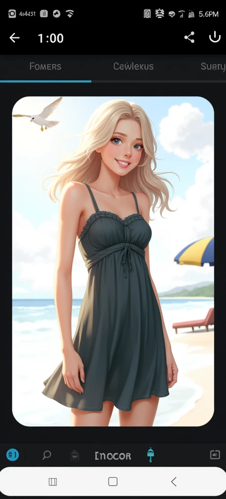 This girl spends her day at the beach