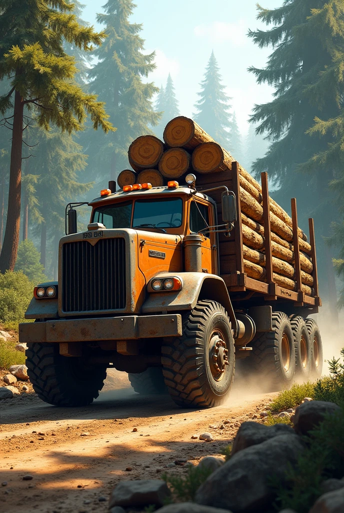 truck with logs