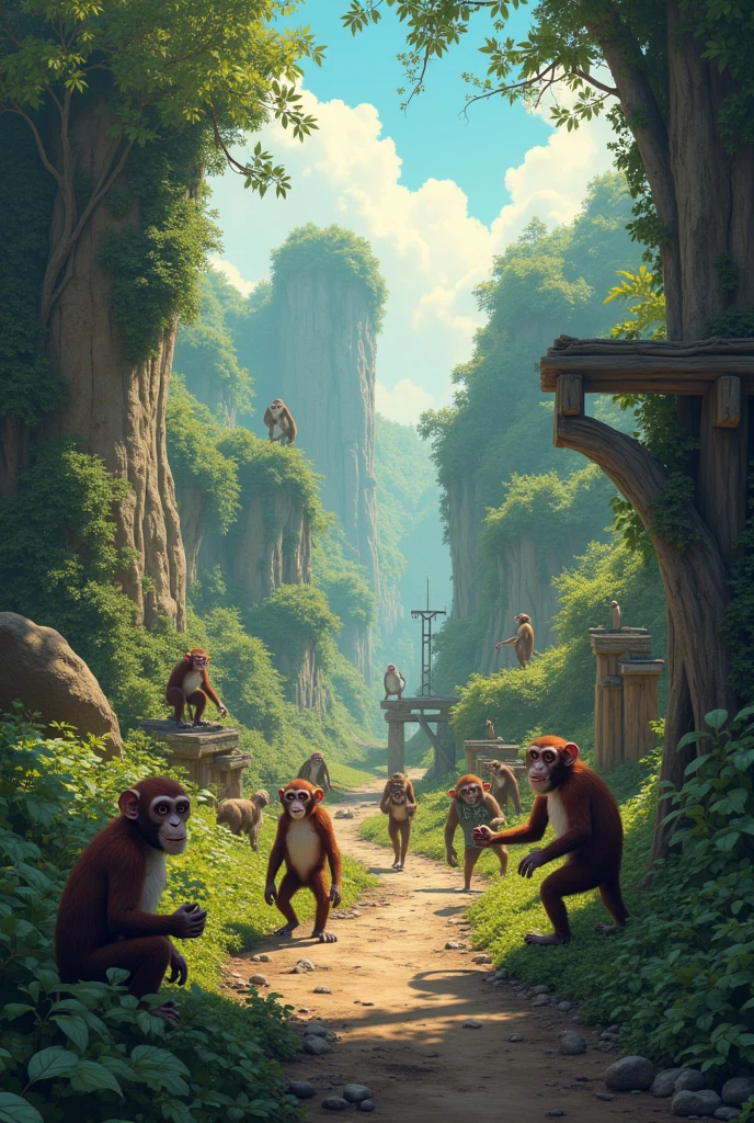 Country dominated by monkeys