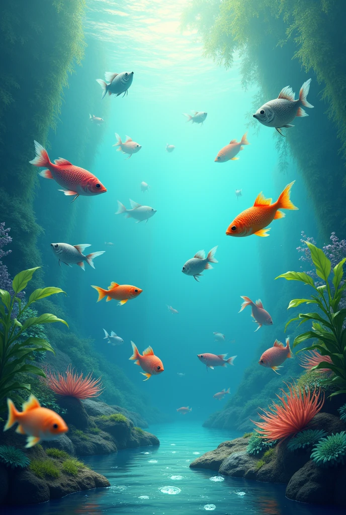 Fishes. Water. Plant.
