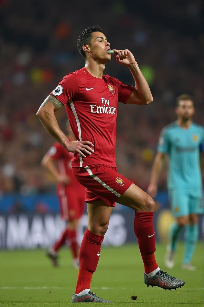 Footballer Cristiano Ronaldo sucking a penis