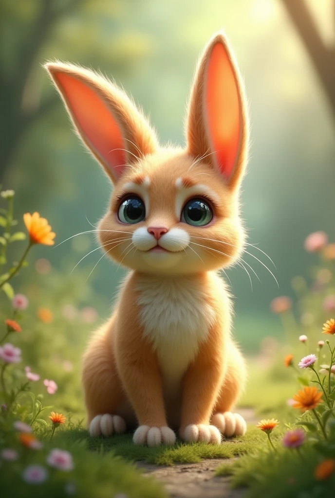 Create a cat with paws and bunny ears