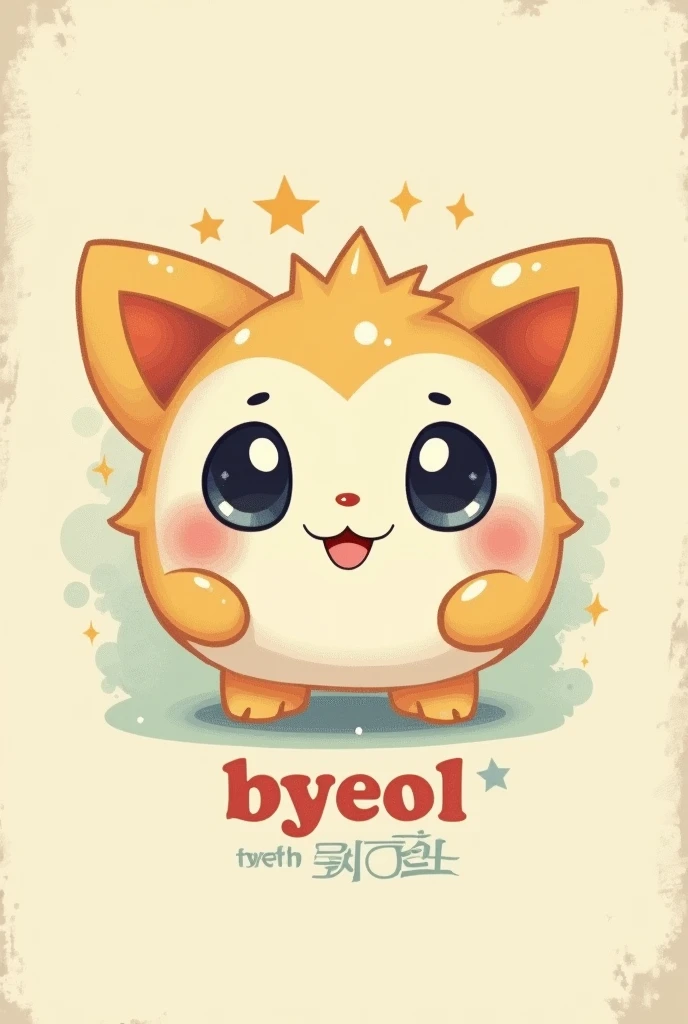 Un logo estilo kpop que diga byeol y sea con el estilo de ditto de Newjeans vintage aesthetic
