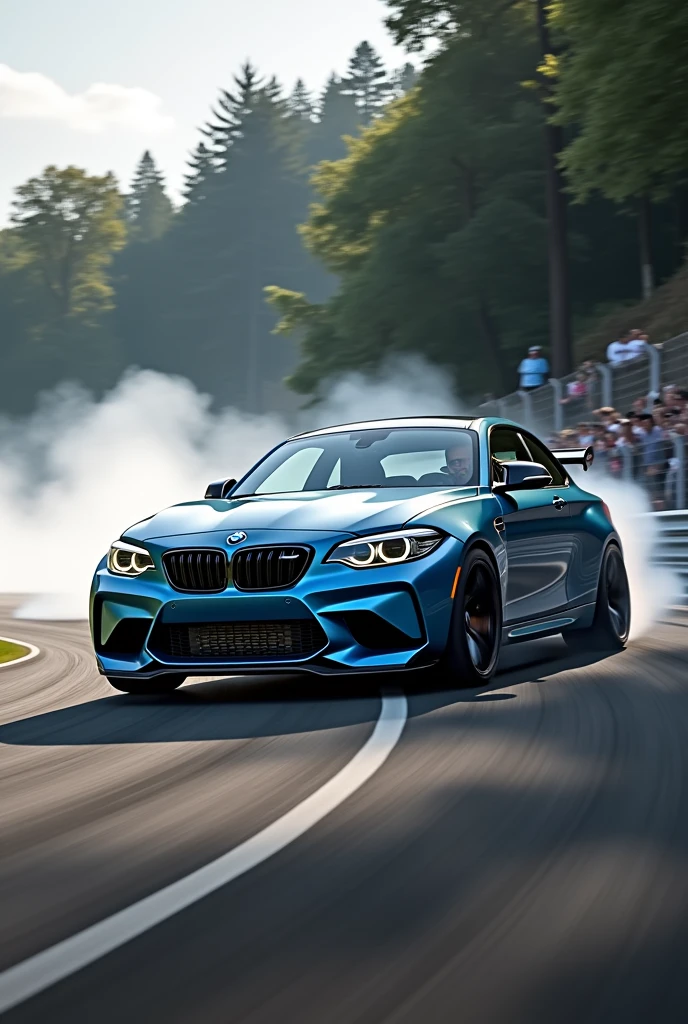 Old BMW M2 drifting around TPG word