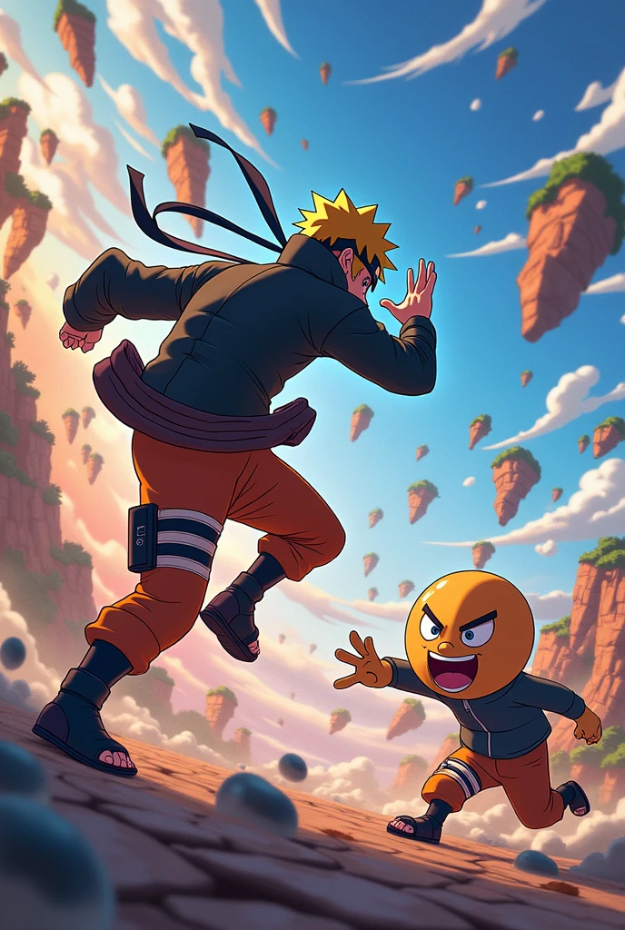 Make Naruto fight an epic battle with Gumball