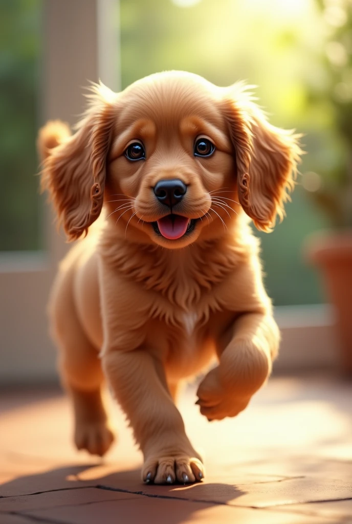 A lively and sweet English cocker spaniel puppy