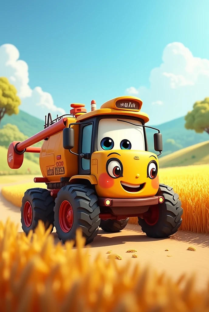 Image of a cartoon harvester