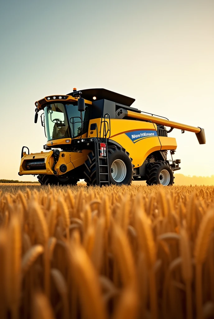 yellow new holland harvester 
