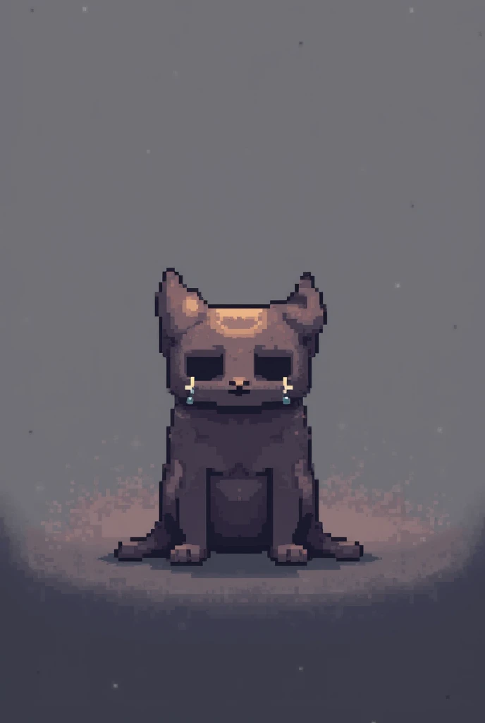 I need a cartoon drawing of the emotion sadness in pixal art that is not of a person