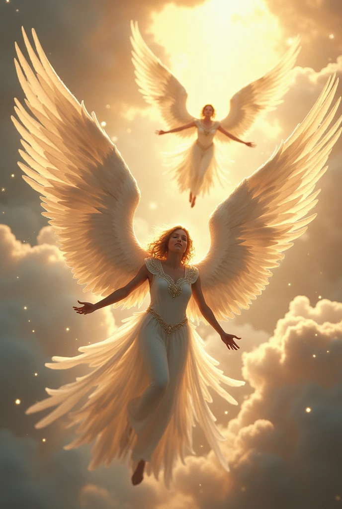 Male angels with 6 wings behind