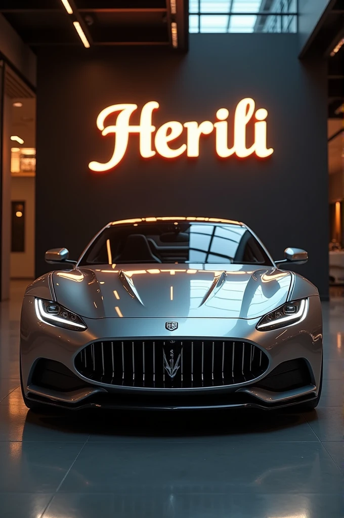Luxury car with a sign that says Herili