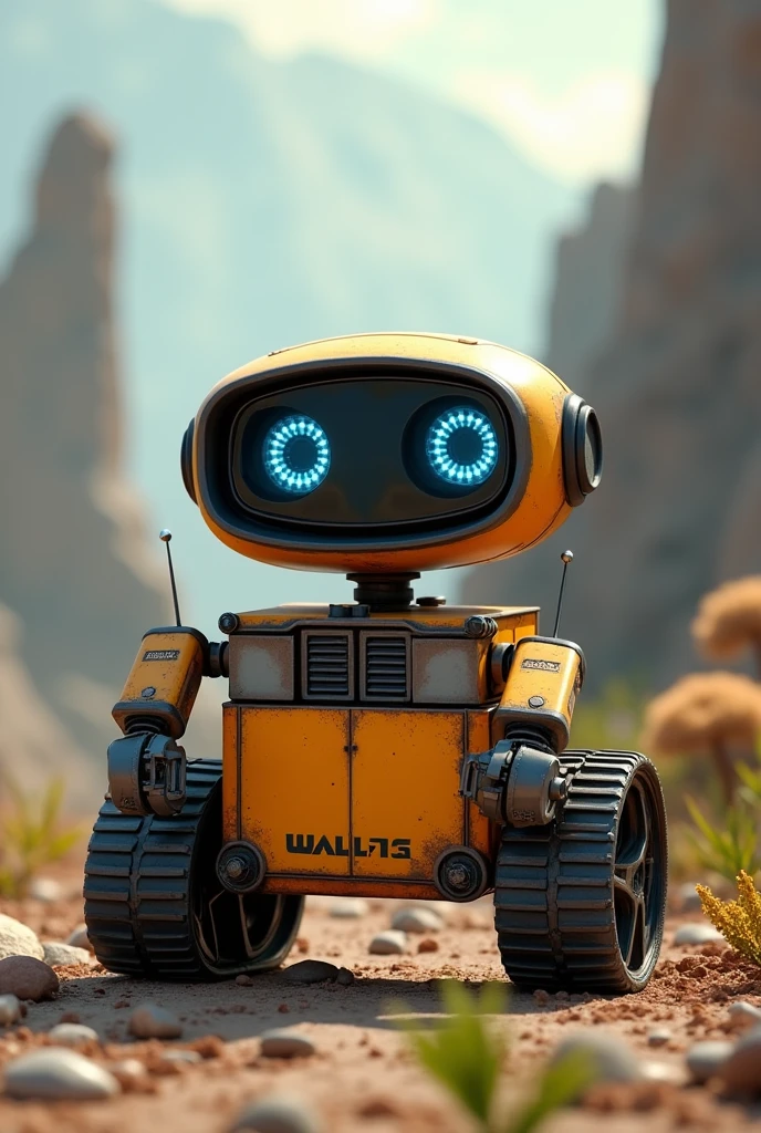 Build a Wall-E-style，And give it cute and interesting eyes。