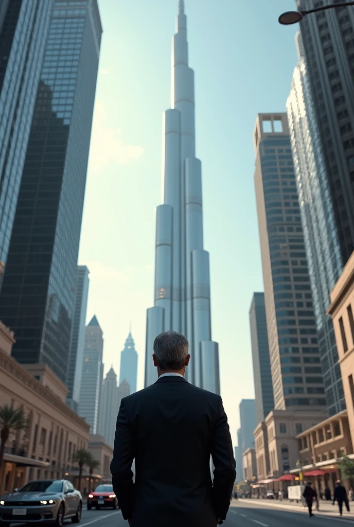 Man watching Burj Khalifa