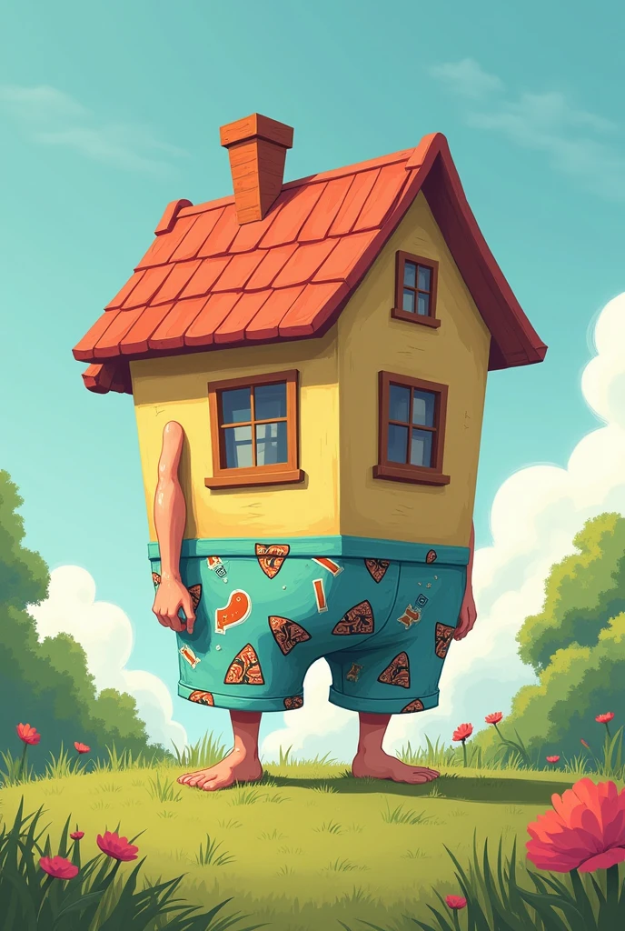 House wearing men's boxers