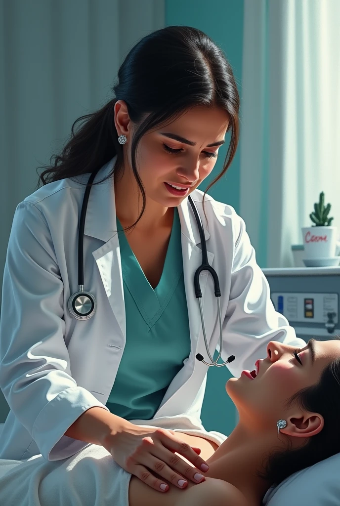 A INDIAN LADIES DOCTOR WITH APRAIN IN SAD (REALISTIC 1.7)