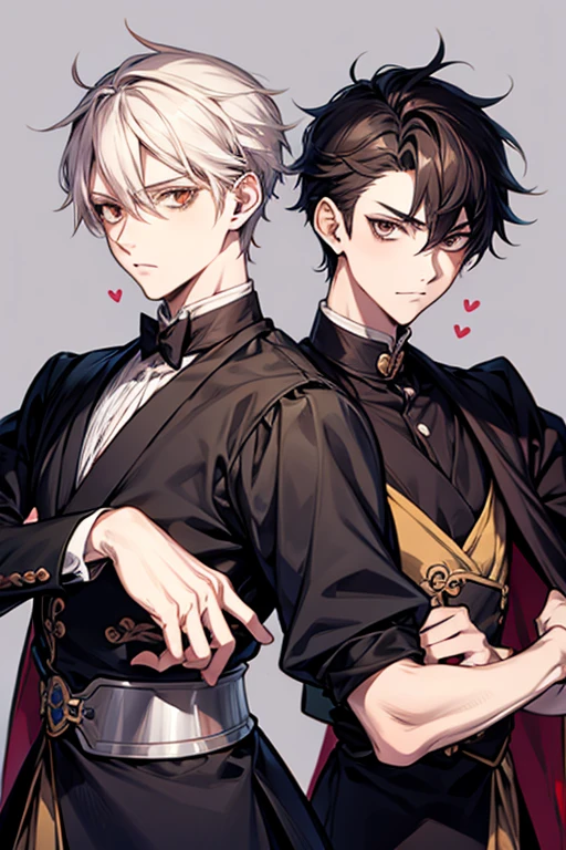 Anime-style illustration Twin boys, servants