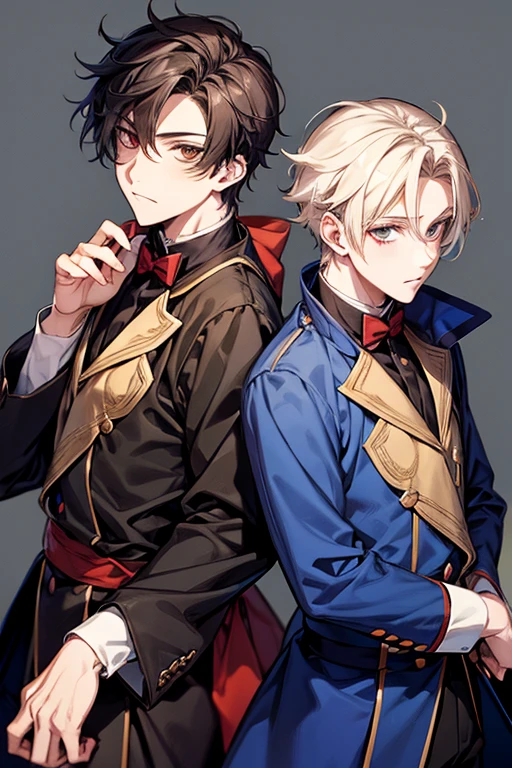 Anime-style illustration Twin boys, servants